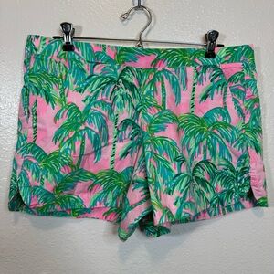 Lilly Pulitzer Oceanview Pink Palm Shorts Size Medium